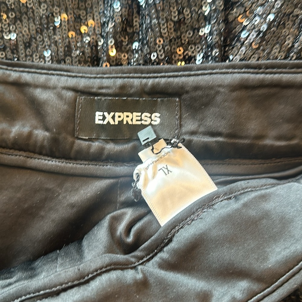Express NWT High Rise Crop Sequin Pants - XL - Picture 8 of 9
